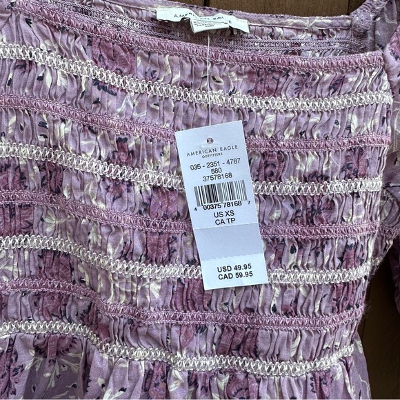 American Eagle | NWT Size XS Lilac Babydoll Peplum Top - Picture 12 of 12